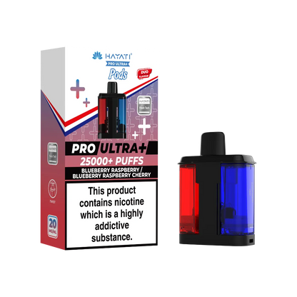 Dual flavour Blueberry Raspberry and Blueberry Raspberry Cherry Hayati Pro Ultra Plus 25k Pre-filled Replacement Pods
