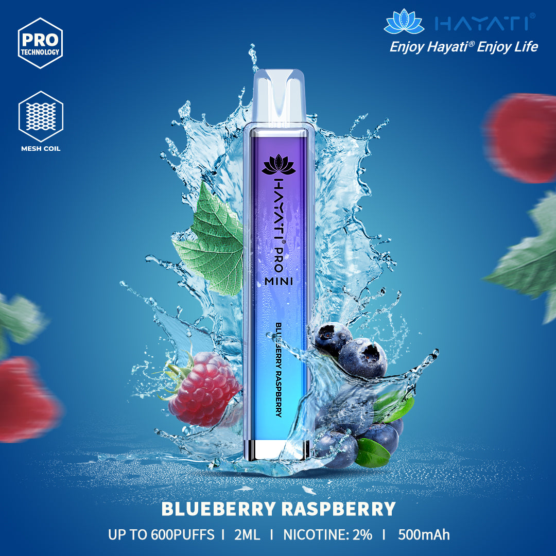 Blueberry Raspberry Hayati Pro Mini 600 Puff Disposable Vape