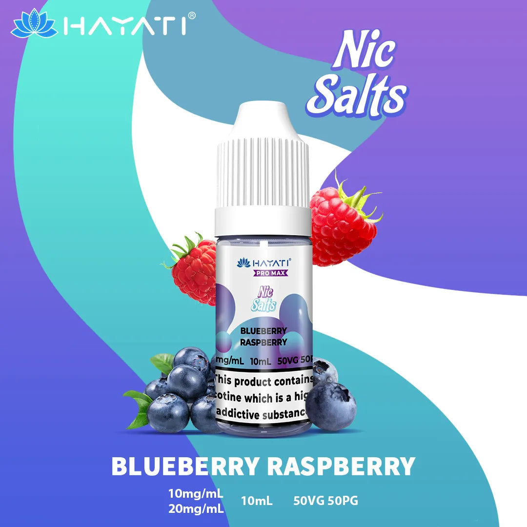 Blueberry Raspberry Hayati Pro Max Nic Salt 10mg and 20mg Nicotine Strength 10ml Bottle