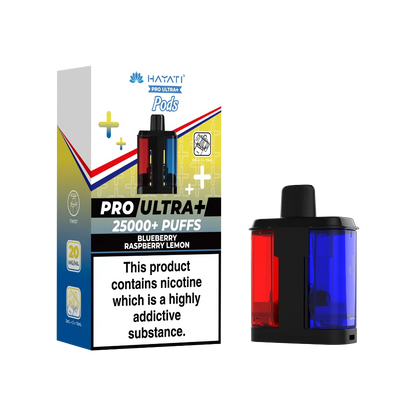 Blueberry Raspberry Lemon Hayati Pro Ultra Plus 25k Pre-filled Replacement Pods and Hayati 25000 Pod Refills