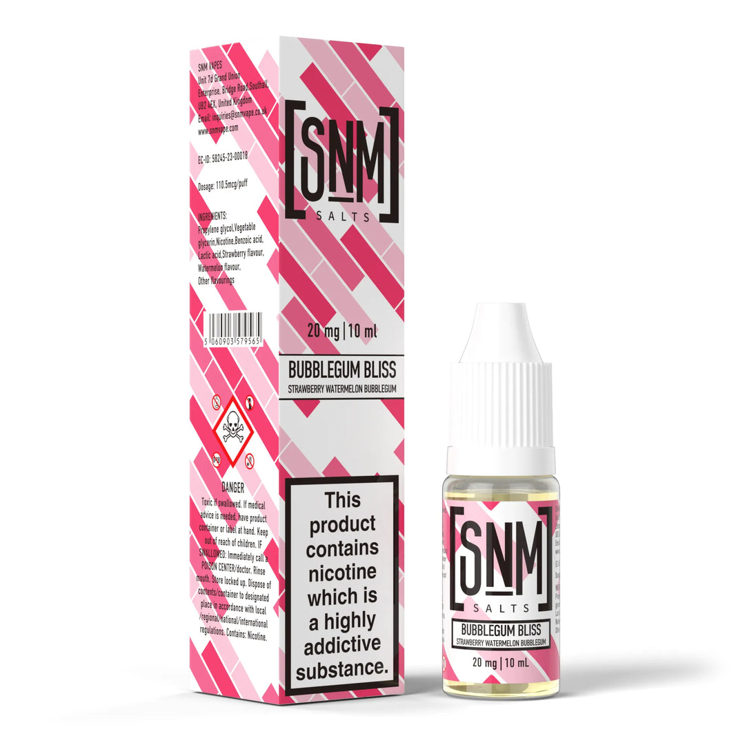 SNM Nic Salts E-Liquids Bubblegum Bliss