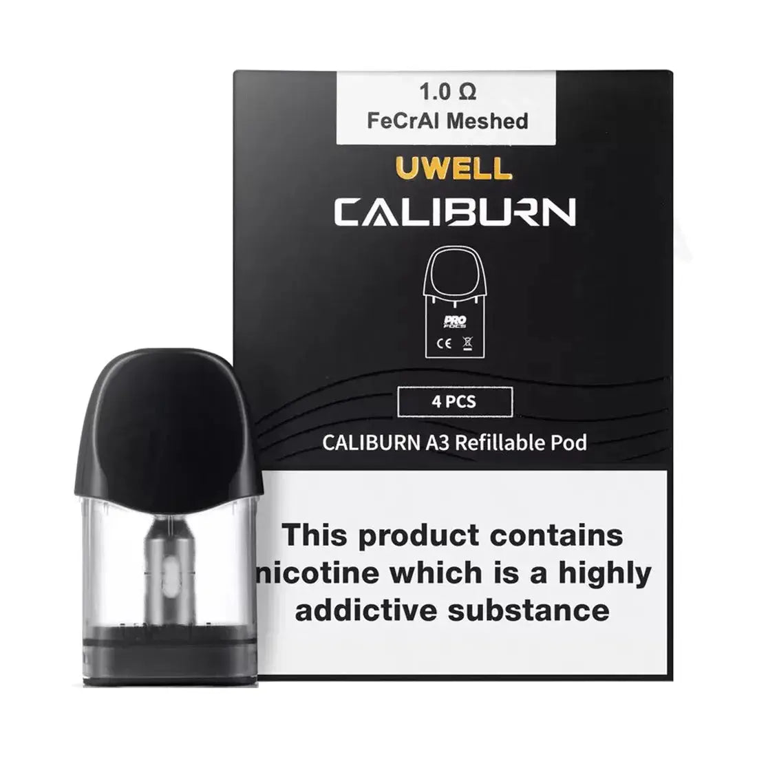 Uwell Caliburn AK3 Replacement Pods 1.0ohm Pack of 4 (6861622968423)
