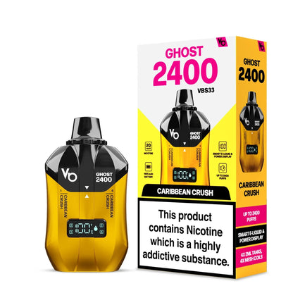 Caribbean Crush Vape Bars Ghost 2400 Puff 4in1 Disposable Vape