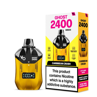 Caribbean Crush Vape Bars Ghost 2400 Puff 4in1 Disposable Vape