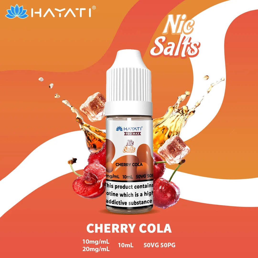 Cherry Cola Hayati Pro Max Nic Salt 10mg and 20mg Nicotine Strength 10ml Bottle