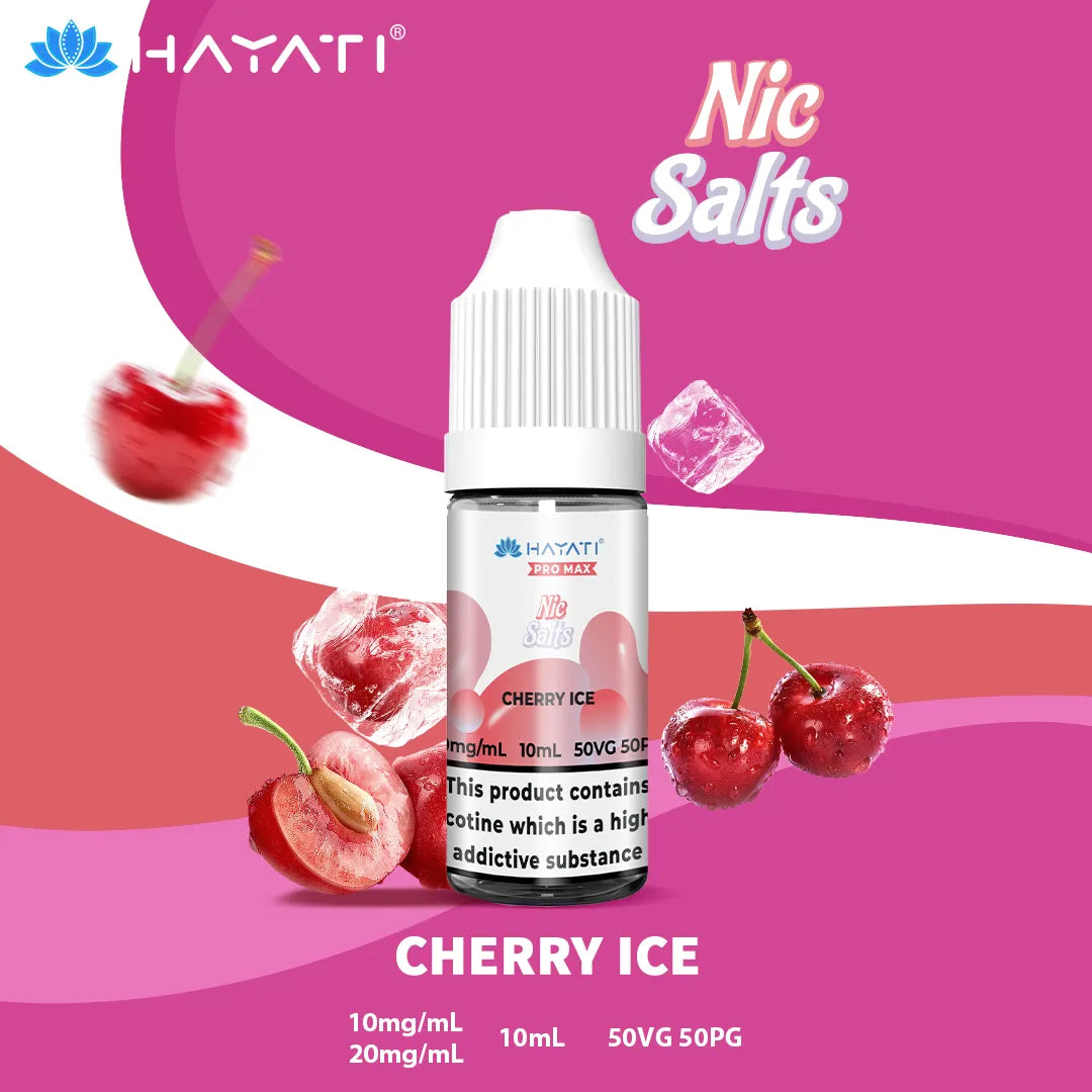 Cherry Ice Hayati Pro Max Nic Salt 10mg and 20mg Nicotine Strength 10ml Bottle