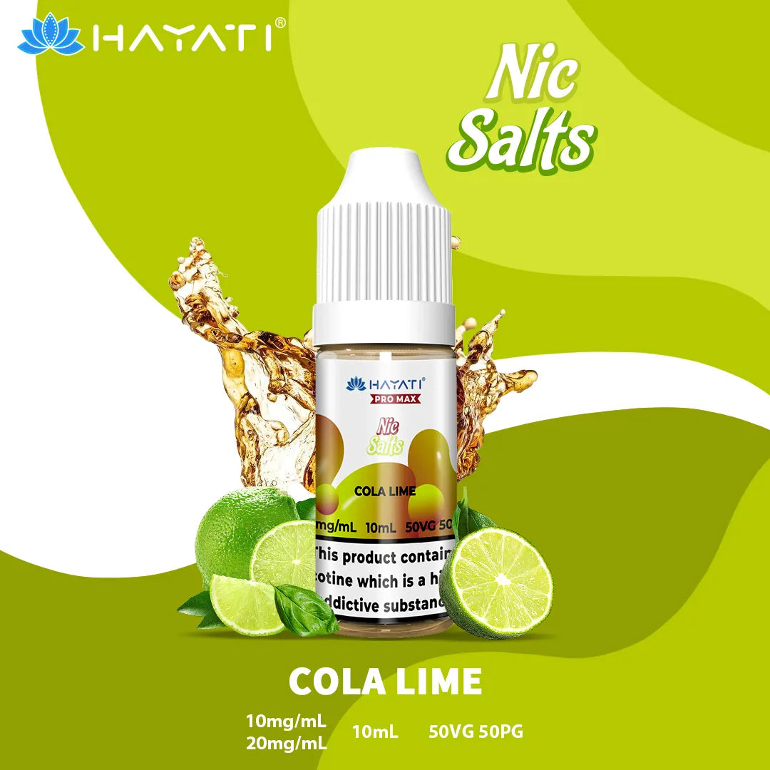 Cola Lime Hayati Pro Max Nic Salt 10mg and 20mg Nicotine Strength 10ml Bottle