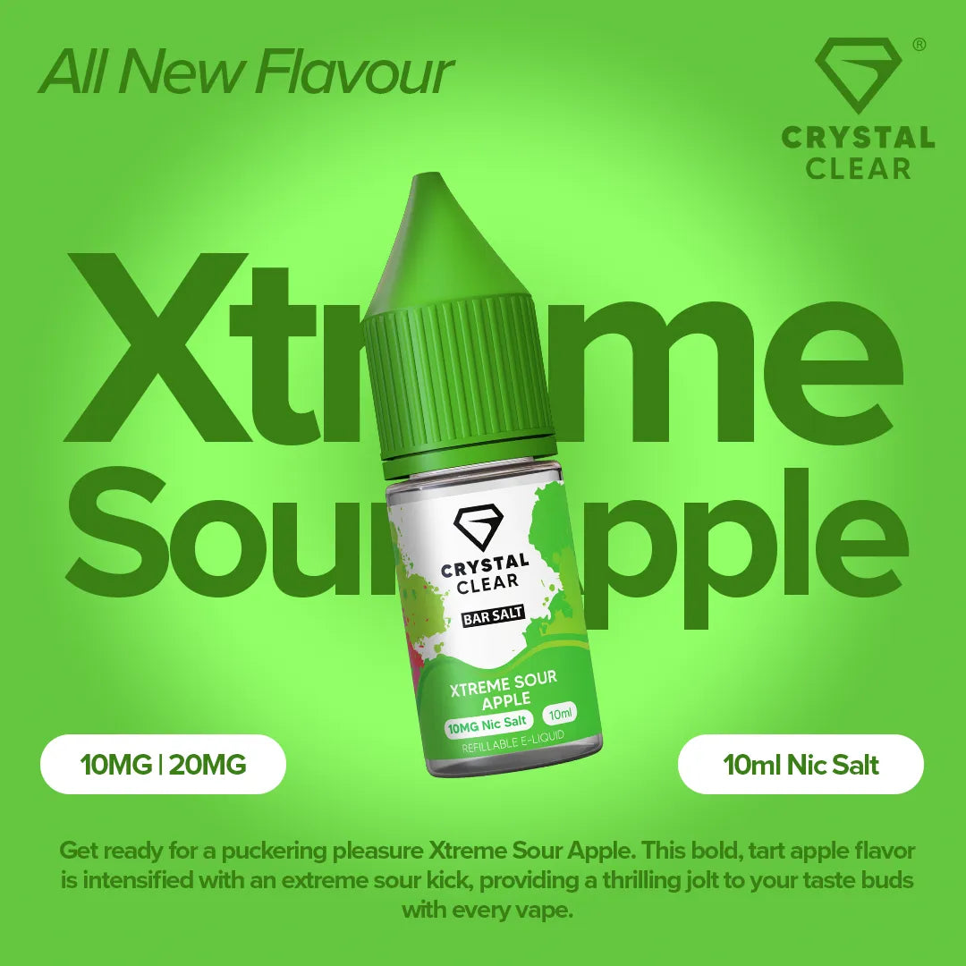 Crystal Clear Xtreme Sour Apple Nic Salt