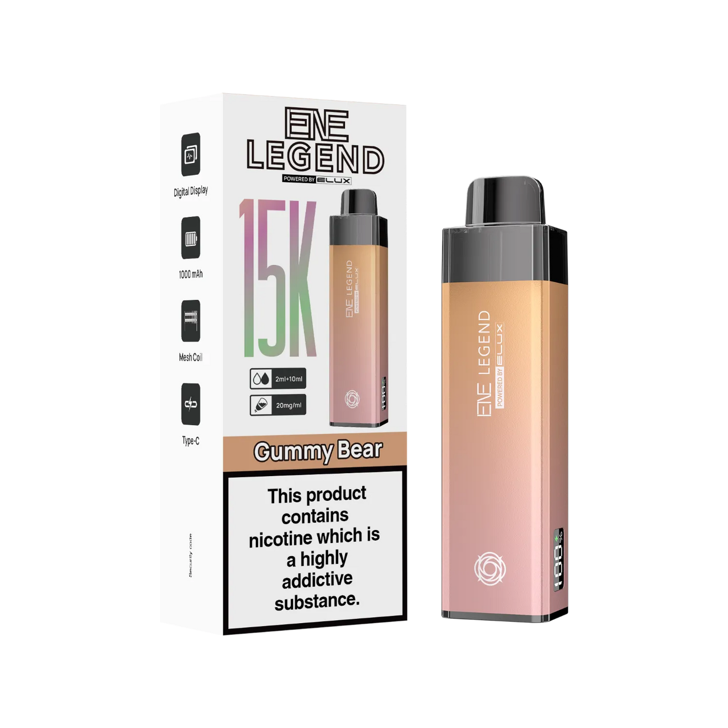 ENE Legend 15K puff vape Gummy Bear flavour