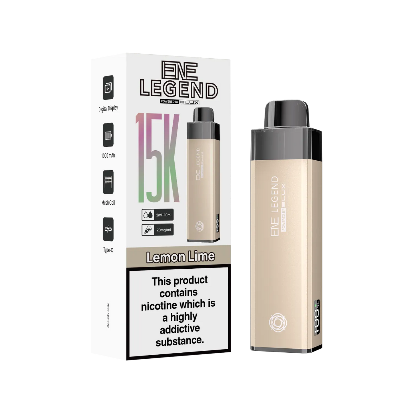 ENE Legend 15K puff vape Lemon Lime flavour