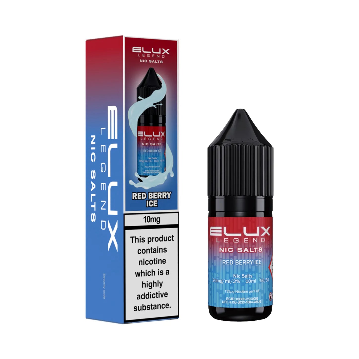 10mg Red Berry Ice Flavour Elux Legend Nic Salts E-Liquid
