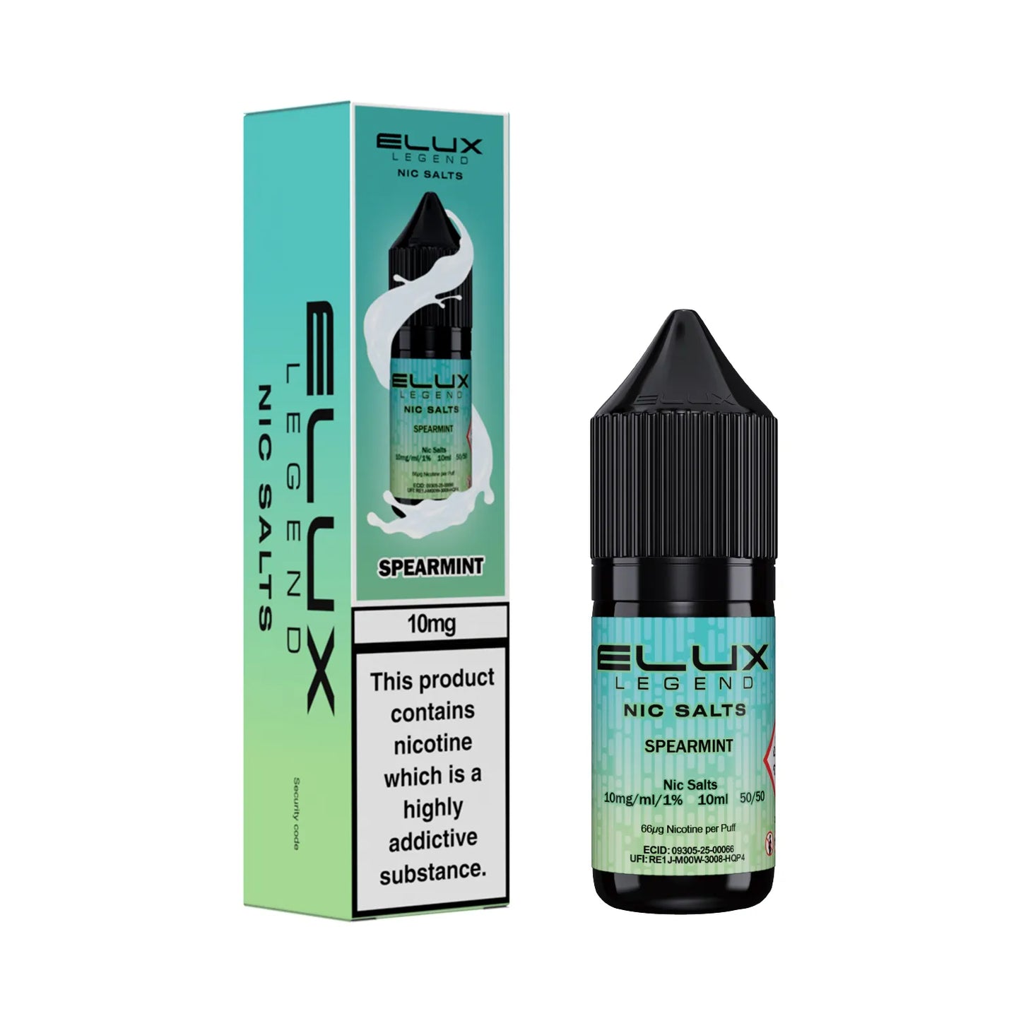 10mg Spearmint Flavour Elux Legend Nic Salts E-Liquid