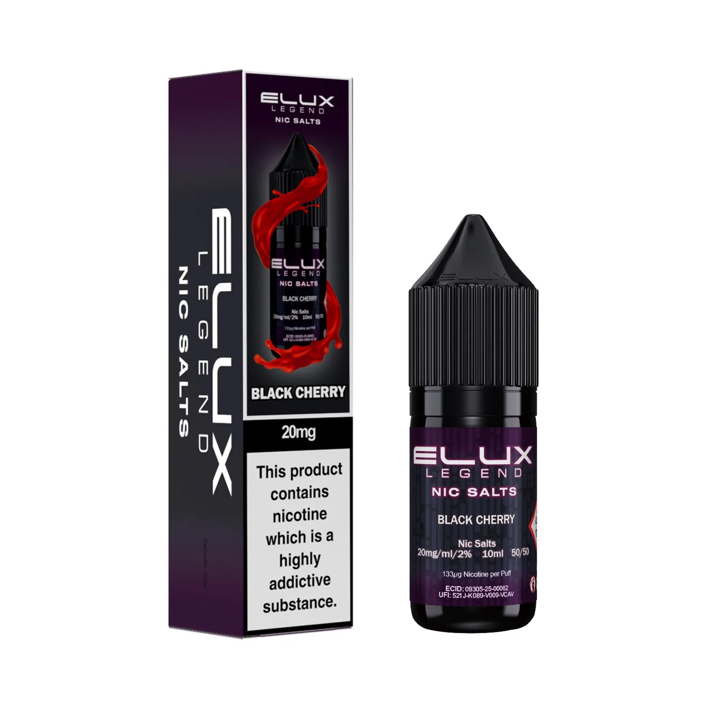 Black Cherry 20mg Flavour Elux Legend Nic Salts E-Liquid
