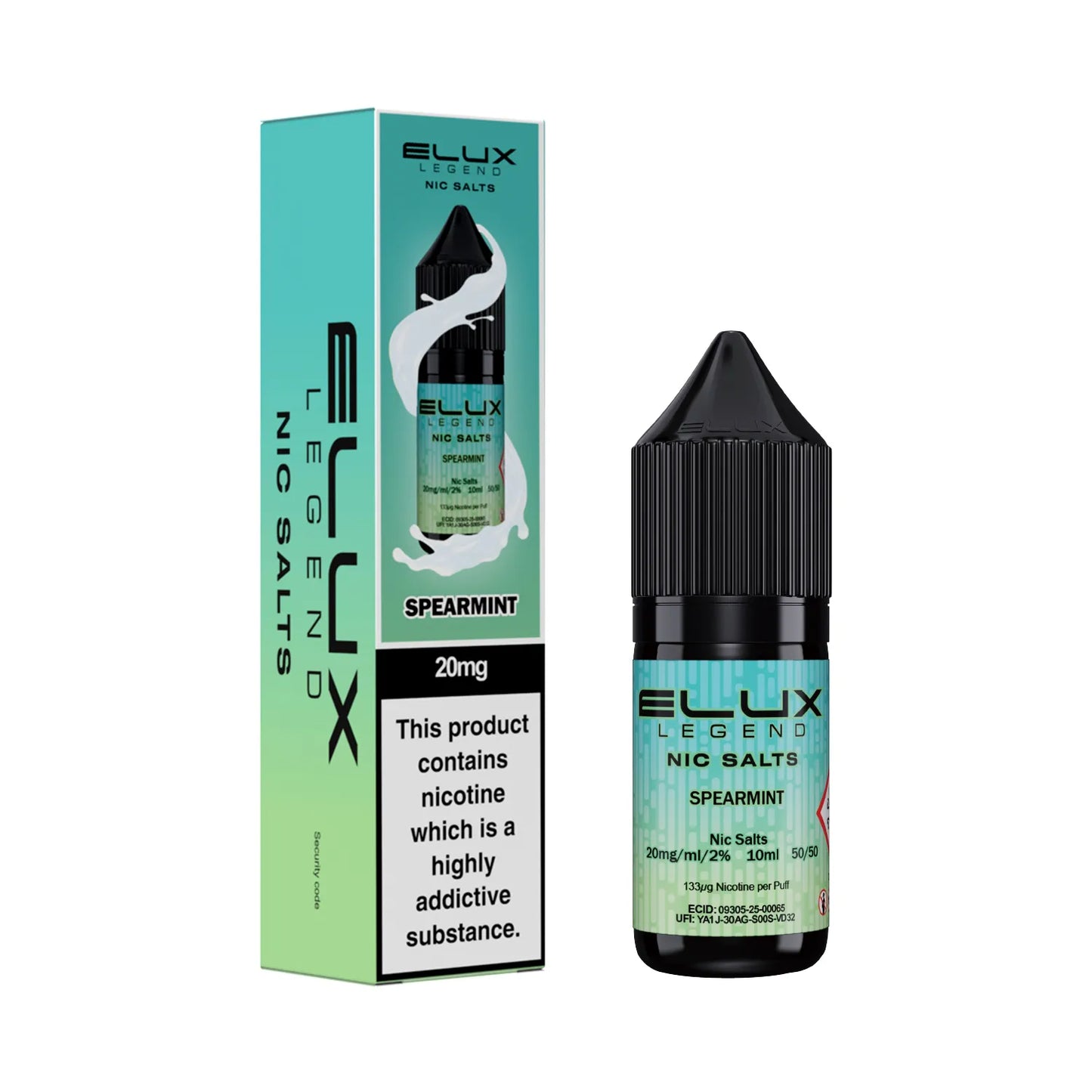 Spearmint 20mg Flavour Elux Legend Nic Salts E-Liquid