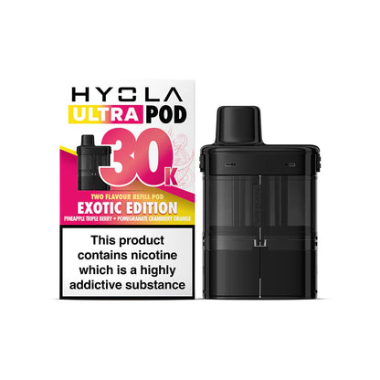 Exotic Edition Flavour Hyola 30k Pre-filled replacement pods and Hyola 30000 Refill Pods