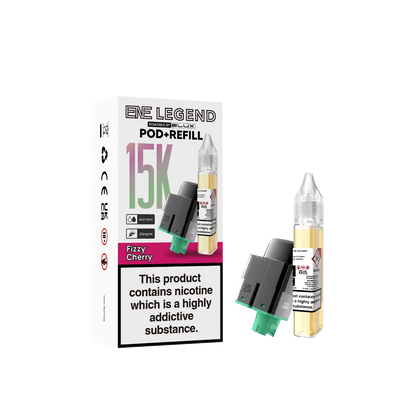 Fizzy Cherry flavour pod and refill container for ENE Legend 15K