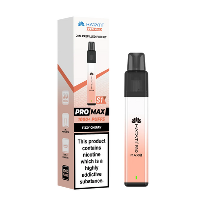 Hayati Pro Max S1 prefilled pod kit in Fizzy Cherry