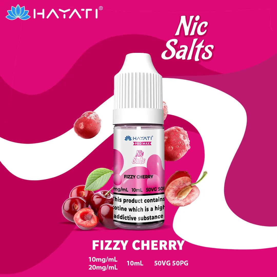 Fizzy Cherry Hayati Pro Max Nic Salt 10mg and 20mg Nicotine Strength 10ml Bottle