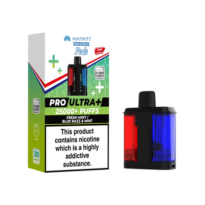 Fresh Mint and Blue Razz Mint dual flavour Hayati Pro Ultra Plus 25k Pod Refills