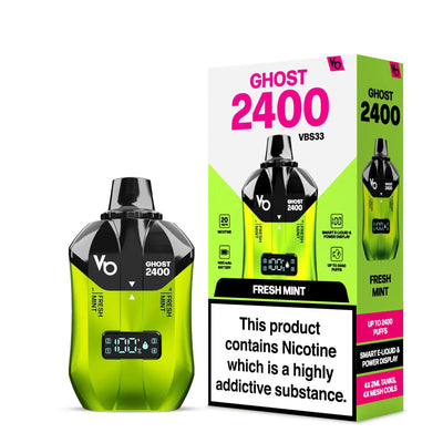 Fresh Mint Vape Bars Ghost 2400 Puff 4in1 Disposable Vape