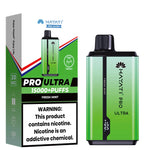 Load image into Gallery viewer, Hayati Pro Ultra disposable vape in Fresh Mint flavor, presented with a green device and matching packaging.
