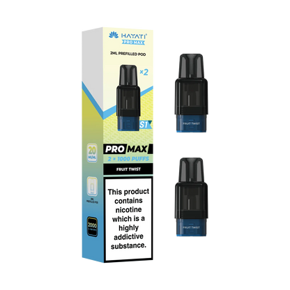 Fruit Twist flavour Hayati Pro Max S1 prefilled replacement pods. 2ml pods each 1000 puffs