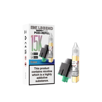 Grape flavour pod and refill container for ENE Legend 15K by Elux