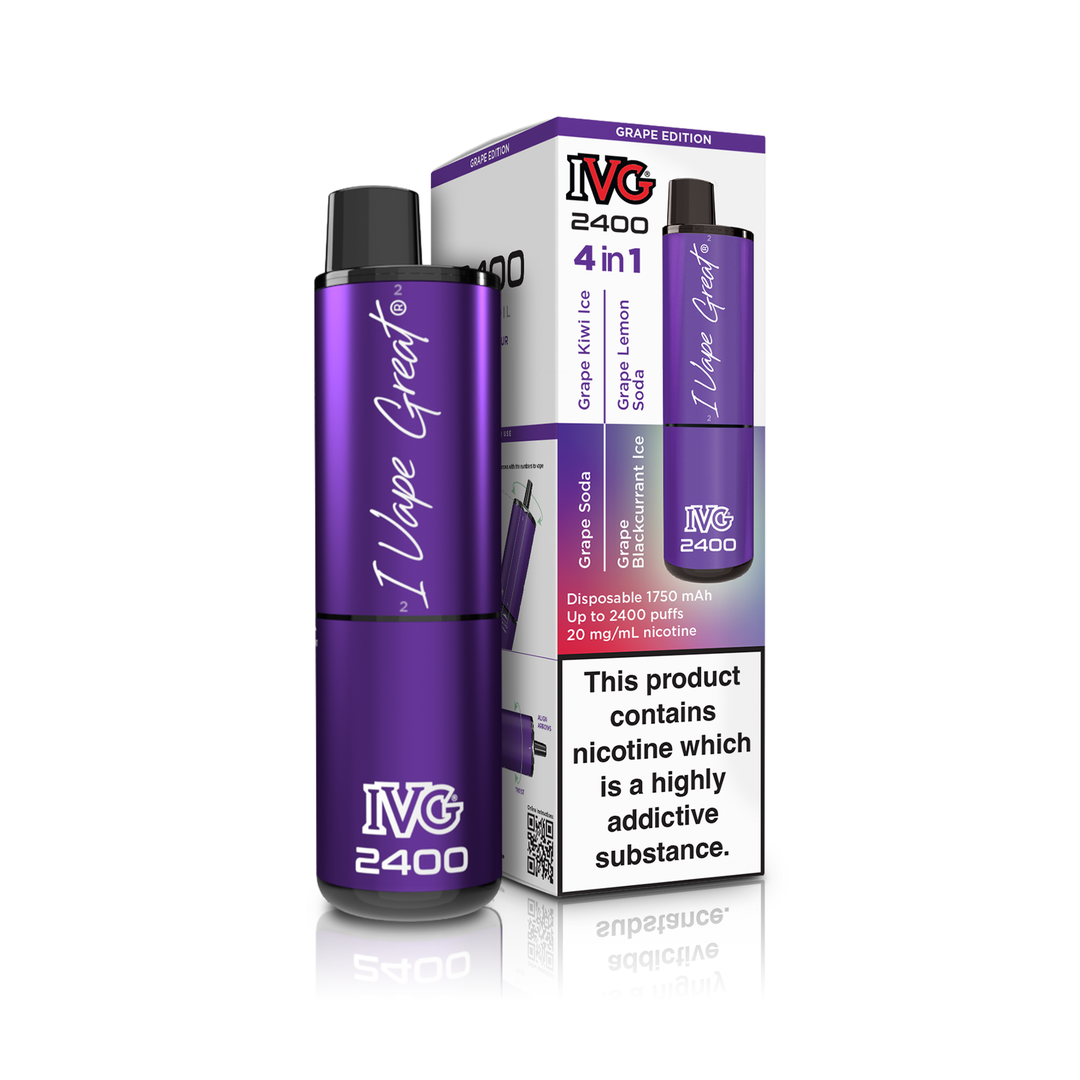 Grape Edition IVG 2400 Puff 4in1 Disposable Vape Kit