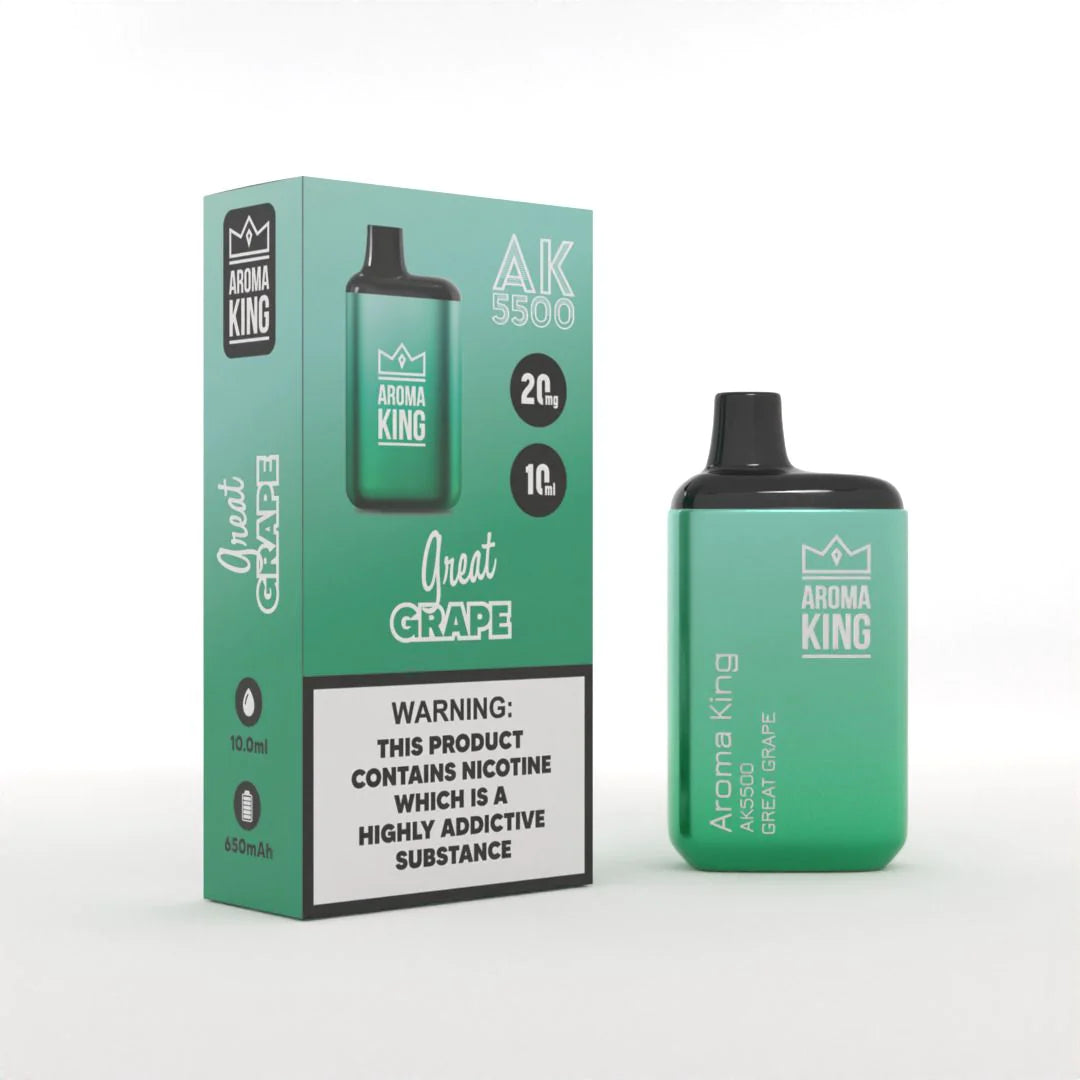 0mg Aroma King AK5500 Puff Metallic Disposable Vape Pod Device