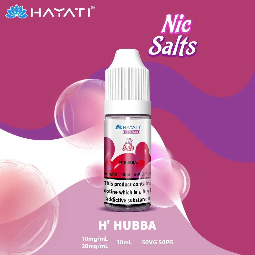 H Hubba Hayati Pro Max Nic Salt 10mg and 20mg Nicotine Strength 10ml Bottle