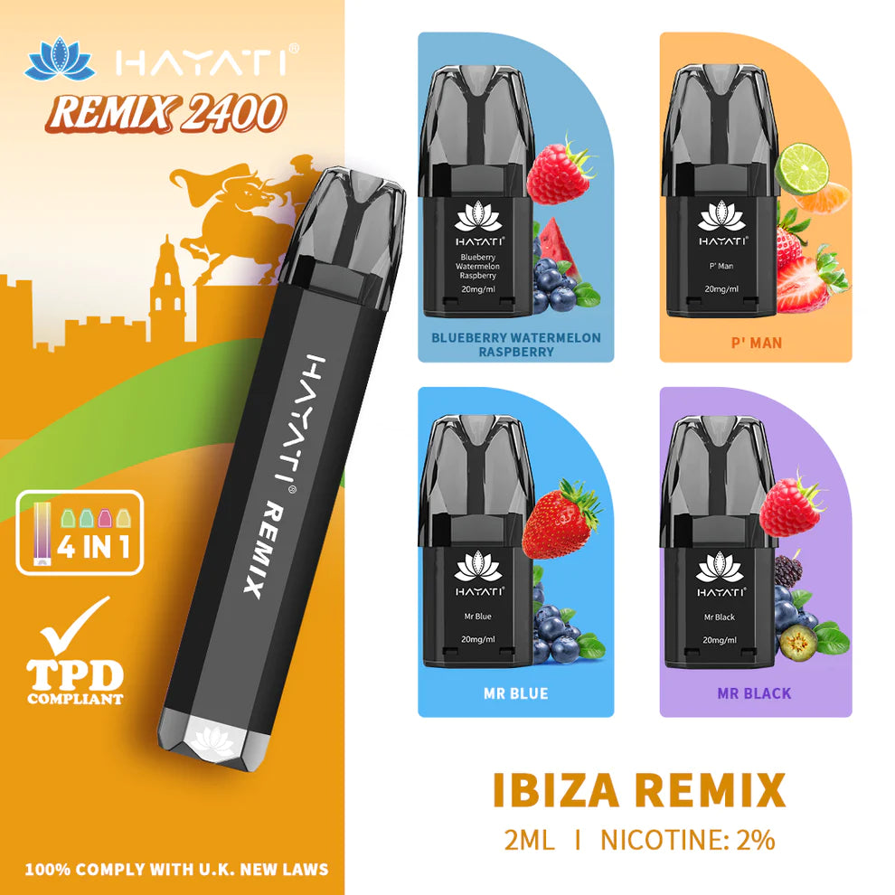 Ibiza Remix Hayati Remix 2400 Puff 4in1 Disposable Vape Kit