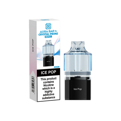 ice pop flavour aura bar by crystal prime 10k pre-filled replacement pods
