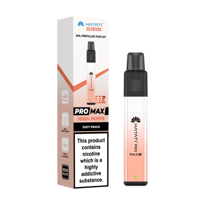 Juicy Peach flavour Hayati Pro Max S1 prefilled pod kit