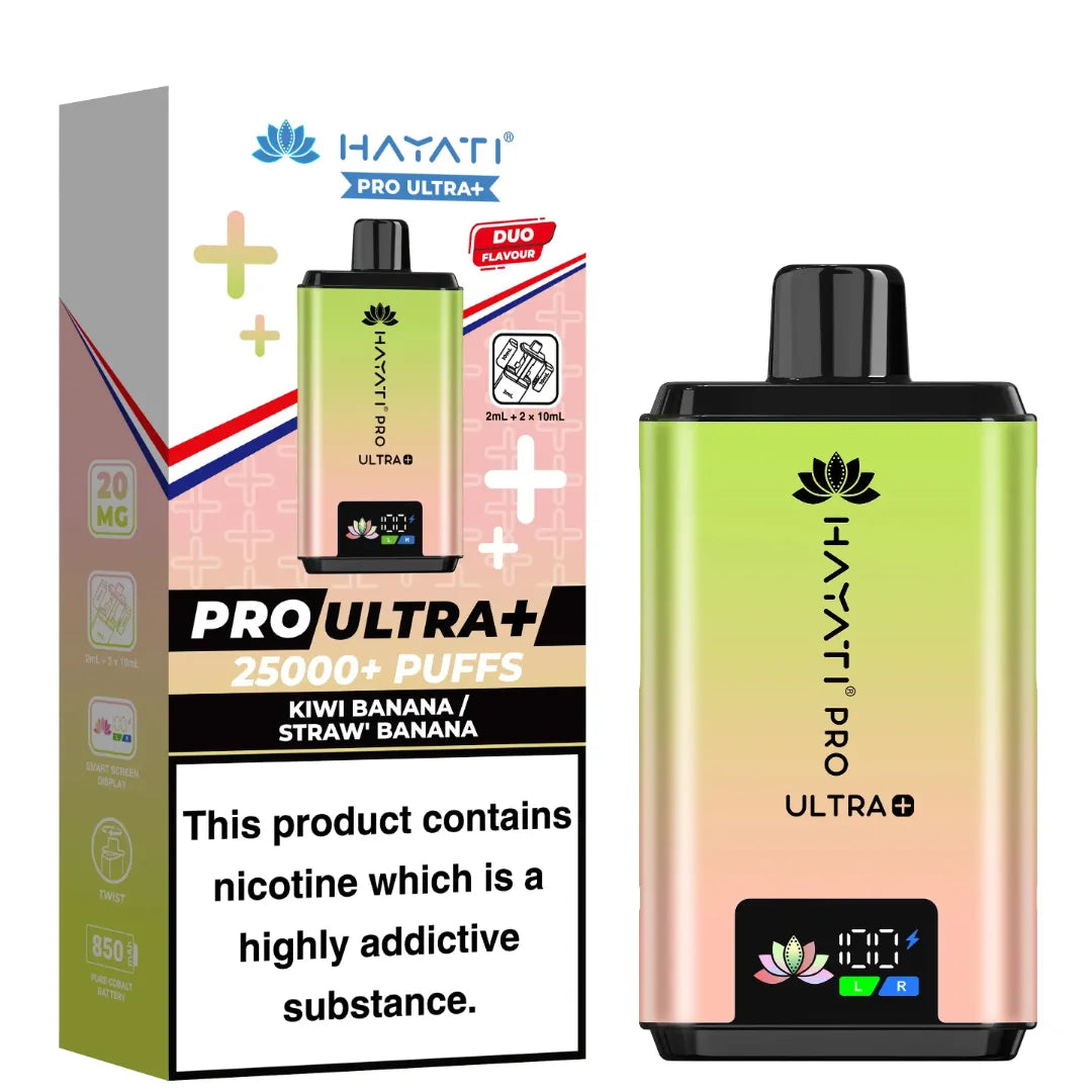 Kiwi Banana and Straw Banana Flavour Hayati Pro Ultra Plus 25k Puff Prefilled Pod Kit