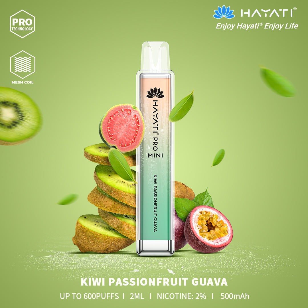 Kiwi Passion Fruit Guava Hayati Pro Mini 600 Puff Disposable Vape