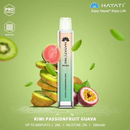 Kiwi Passion Fruit Guava Hayati Pro Mini 600 Puff Disposable Vape (6859405918311)