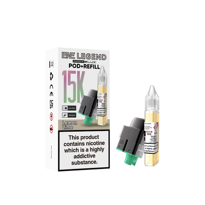 Lemon Lime flavour pod and refill container for ENE Legend 15K