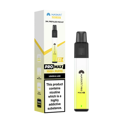 Hayati Pro Max S1 prefilled pod kit in Lemon Lime