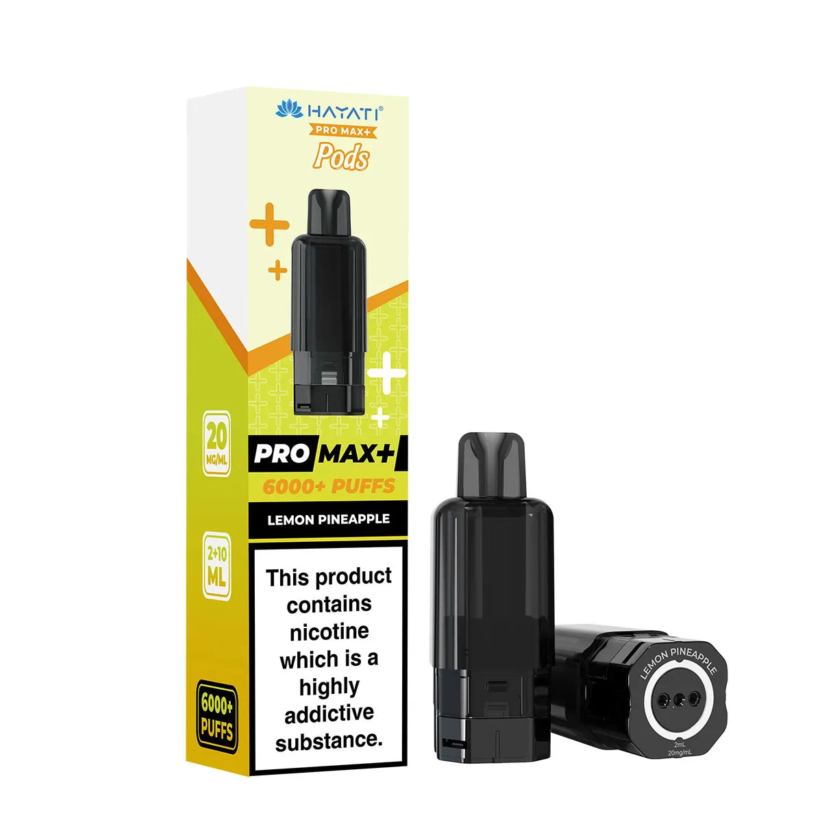 Lemon Pineapple Flavour Hayati Pro Max Plus 6000 Pre-Filled Replacement Pods and Hayati 6000 Refill Pods