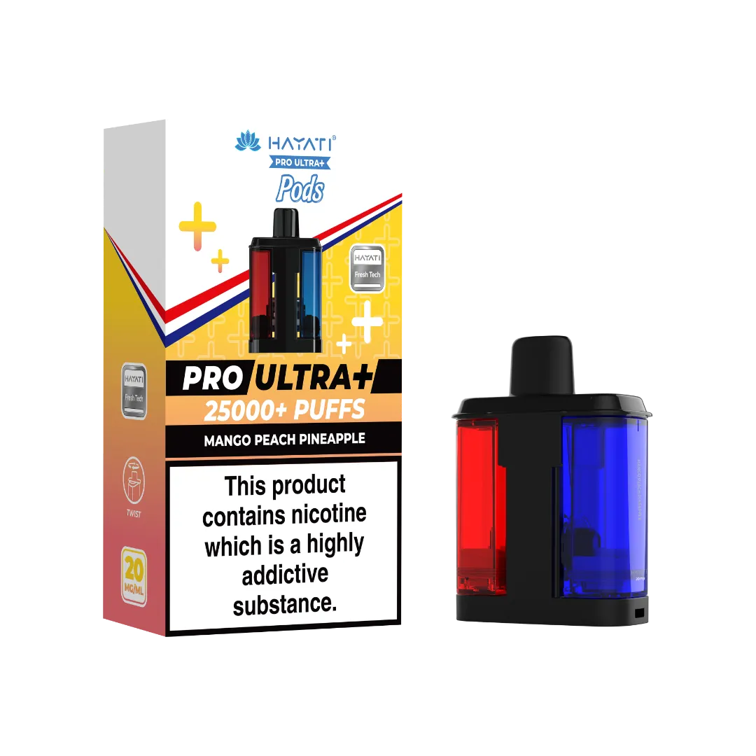 Mango Peach Pineapple flavour Hayati Pro Ultra Plus 25k Pre-filled Replacement Pods 