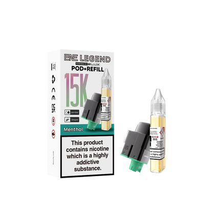 Menthol flavour pod and refill container for ENE Legend 15K by Elux