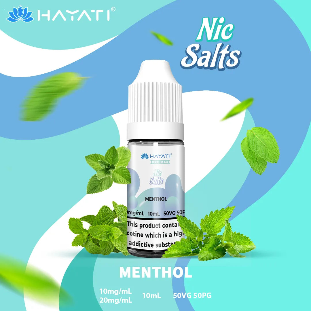 Menthol Hayati Pro Max Nic Salt 10mg and 20mg Nicotine Strength 10ml Bottle