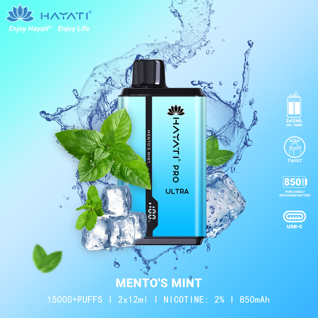 Mentos Mint Hayati Pro Ultra 15K Puff Disposable Vape