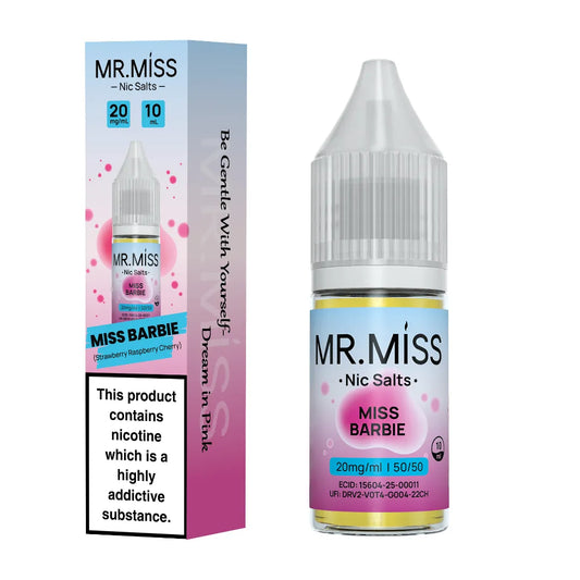 Miss Barbie Mr.Miss Nic Salt Strawberry Raspberry Cherry flavour