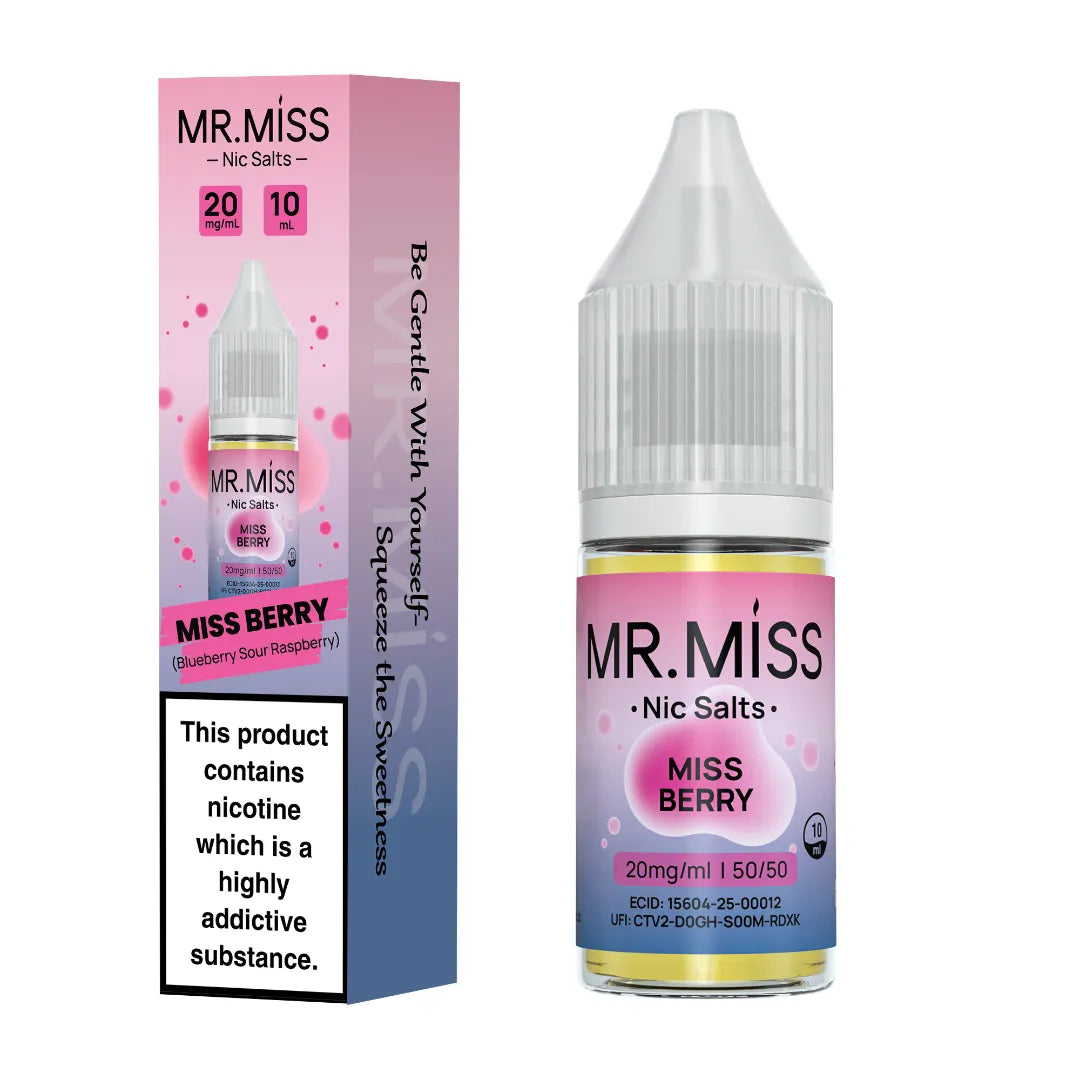 Mr.Miss Miss Berry Nicotine Salt and Blueberry Sour Raspberry flavour