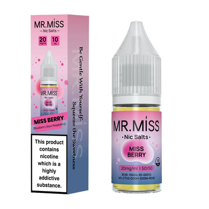 Mr.Miss Miss Berry Nicotine Salt and Blueberry Sour Raspberry flavour