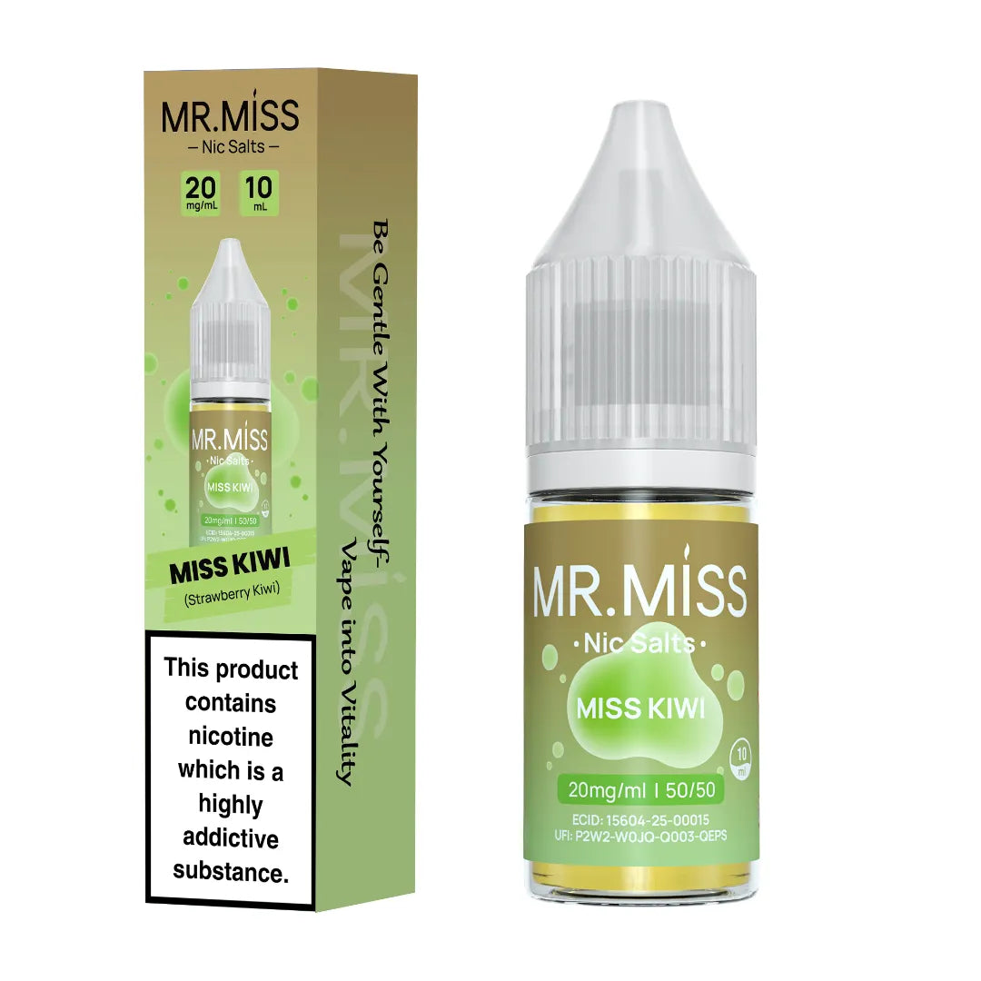 Strawberry Kiwi Nic Salt E-Liquid by Mr.Miss also known as Miss Kiwi