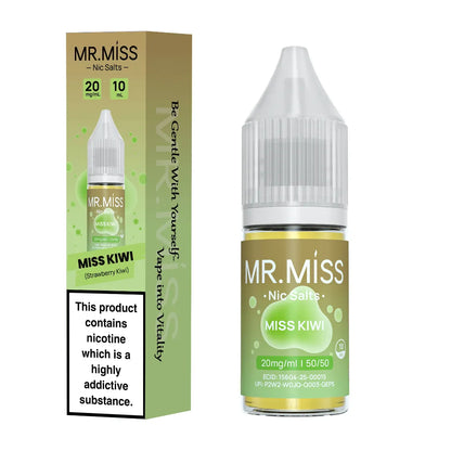 Strawberry Kiwi Nic Salt E-Liquid by Mr.Miss also known as Miss Kiwi