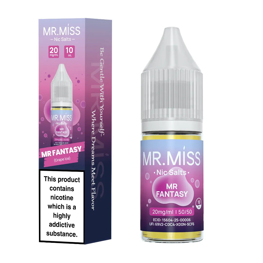 Mr Fantasy Nic Salt E-Liquid by Mr.Miss Nic Salts Grape Ice flavour