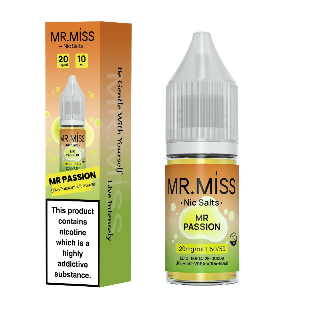 Kiwi Passion Fruit Guava E-Liquid Mr Passion Nic Salt by Mr.Miss Nic Salts